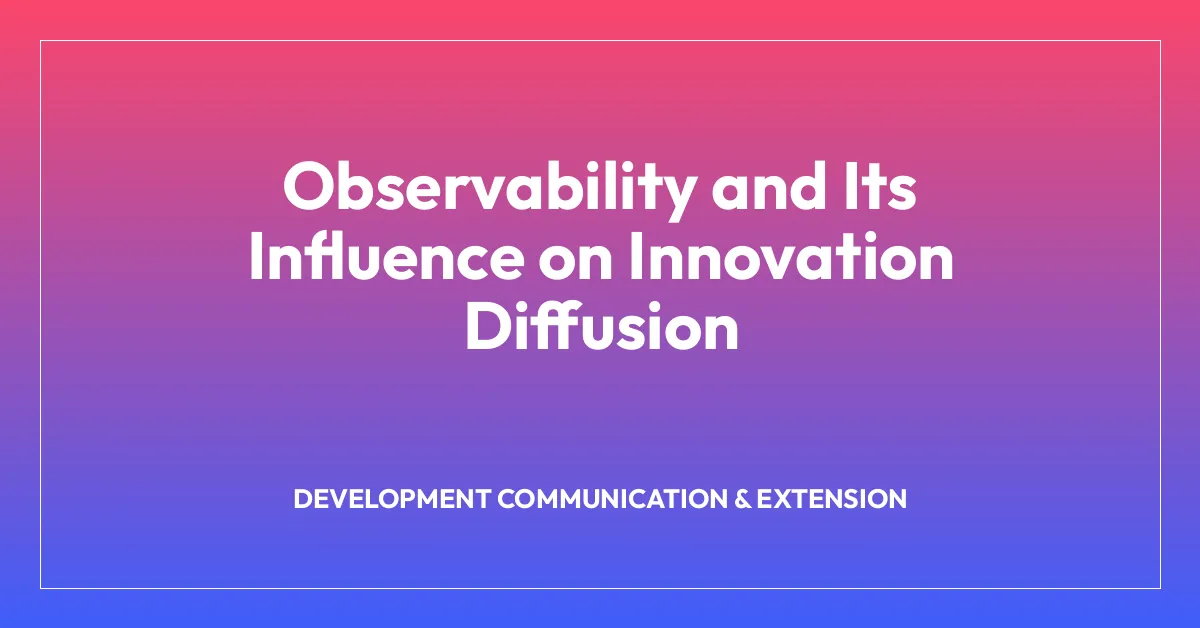 Observability and Its Influence on Innovation Diffusion
